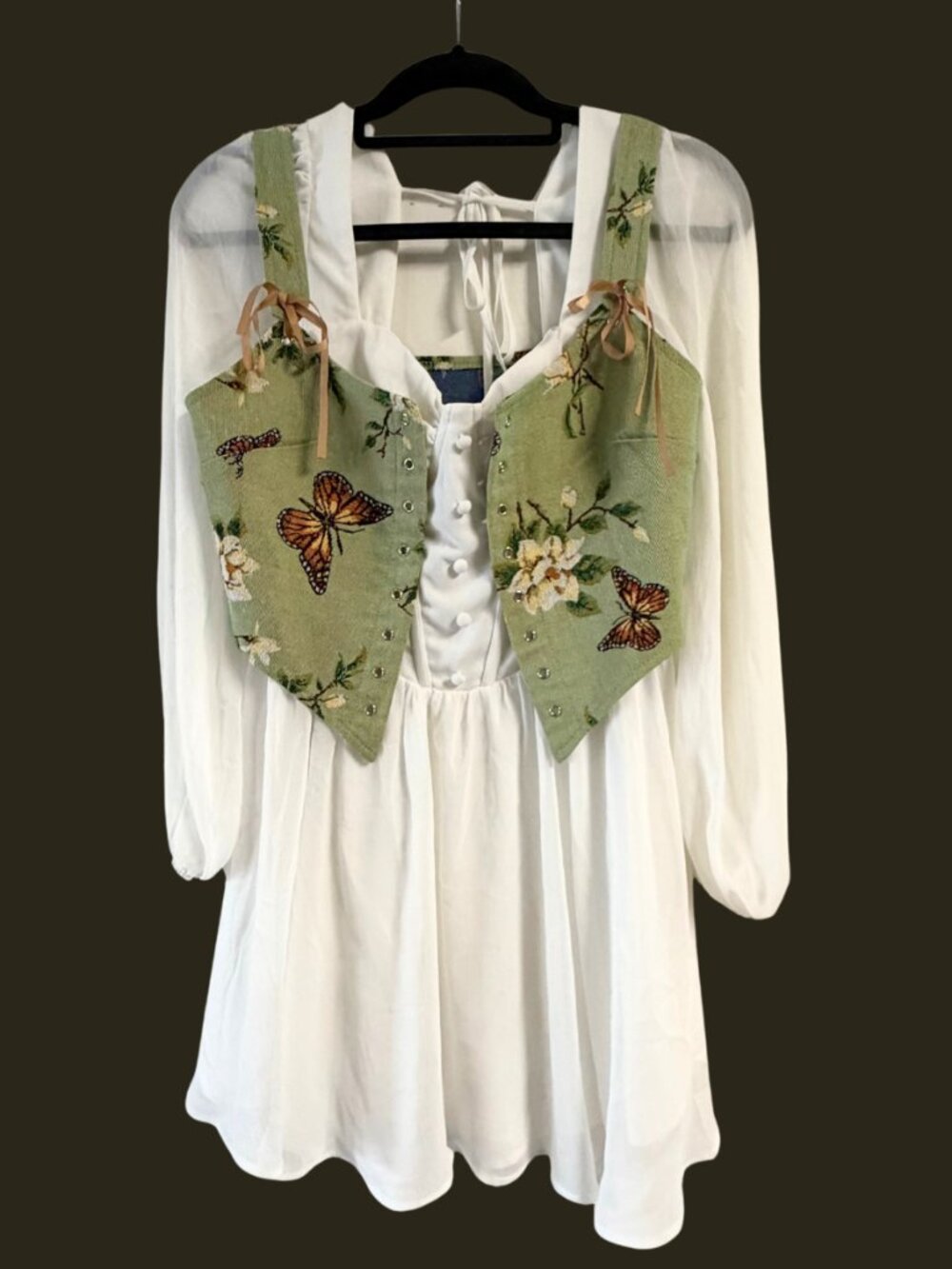 Floral Renaissance Festival Corset Top and Dress Size US 6